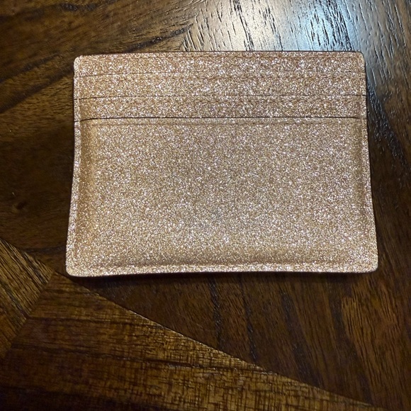 Kate Spade Glimmer Glitter Gold card holder - Picture 2 of 5
